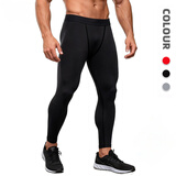 禾默运动紧身裤男弹力透气速干压缩打底长裤跑步骑行足篮球健身训练服 纯黑 XL