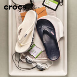 卡骆驰（CROCS）贝雅卡骆班运动拖鞋男鞋女鞋居家夹脚平底人字拖鞋|205393 白/深蓝-126 37 /38(230mm)