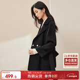 尚都比拉100%羊毛西装领毛呢大衣女冬季可拆卸腰带小个子通勤风双面呢外套