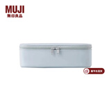 MUJI 聚酯纤维化妆包 收纳包便携式 小化妆包 洗漱包收纳袋 居家旅行 平型/19.5*9.5*6cm/水蓝色