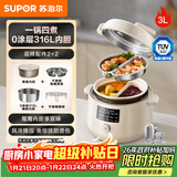 苏泊尔（SUPOR）鸳鸯电压力锅3L 多功能0涂层钢胆2-4人家用 风冷降压电饭煲电炖锅高压锅SY-30YC3001