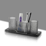 壹枱 轻奢卫浴洗漱杯套装五件套卫生间浴室漱口牙杯用品套件托盘家用 四件套 托盘尺寸31*10cm