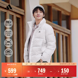 adidas 户外保暖鸭绒羽绒服男女同款秋冬阿迪达斯官方轻运动   白色(推荐选大一码)   M