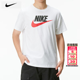 耐克（NIKE）男士t恤 2026春季新款运动服装圆领休闲上衣跑步健身半袖透气短袖 AR5005-100/全棉 XL 【180】体重150~170斤左右