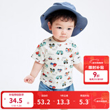 巴拉巴拉婴儿t恤宝宝打底衫女童上衣男短袖夏季全棉可爱 绿红色调00346 110