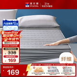 富安娜床垫保护垫纯棉抗菌加厚褥子可水洗床罩防滑床垫保护套蓝1.5米床