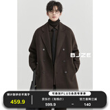伯爵卓尔羊毛双面呢大衣男中长款2024秋冬新款通勤男装呢子外套 咖啡色（巧克力软糖） M (170)