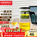 金灶（KAMJOVE） 飘逸杯茶道杯玻璃茶壶泡茶壶茶具玲珑杯泡茶器茶壶玻璃壶花茶壶 TP-160（500ml）搭配两个小茶杯