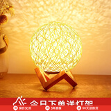 月影网红小夜灯卧室创意床头灯星空少女投影灯藤球灯梦幻睡眠灯 【暖黄光款】USB插电藤球灯XD089