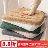 钟爱一生冬季毛绒坐垫屁垫椅子垫座垫海绵垫家用餐椅垫子久坐保暖可拆洗 【爆款】灯芯绒海绵垫（咖啡色） 40*43cm马蹄形