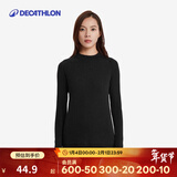 迪卡侬（DECATHLON）户外滑雪速干跑步透气轻量保暖舒适排汗弹力打底衣裤 【女士】黑色上装 S