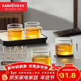金灶（KAMJOVE）茶杯玻璃茶杯品茗杯耐热玻璃杯 家用办公室喝茶杯泡茶杯小茶杯 K-106/4个装120毫升