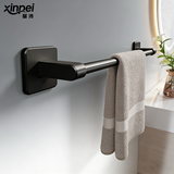 馨沛毛巾架卫生间免打孔太空铝杆置物浴室拖鞋架厕所洗手间收纳杆挂架