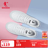 乔丹男鞋板鞋革面小白鞋女鞋空军一号厚底增高情侣休闲运动鞋本命年 女-白色【店长推荐】 37