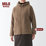 MUJI MUJI 女式 长毛抓绒连帽衫 BBJ21A2A 柔软外套短款外套 深咖啡色 M
