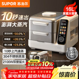 苏泊尔（SUPOR）电蒸锅 可拆洗分体式 多功能家用不锈钢电热锅 16L大容量双层蒸笼多用途锅ZN30FC866随机发货