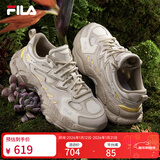 斐乐 杨幂同款斐乐女鞋FERN运动鞋蕨草鞋厚底休闲鞋老爹鞋子女 鹅黄白/雾灰-GF 36.5