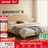 全友家居现代简约高箱储物收纳床主卧1.8米x2米双人大床家具政府补贴 【原木色 | 高脚】床+302床头柜*1+01床垫 1.5x2米【爆款+性价比超高】