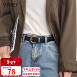 viney牛皮女士皮带复古针扣裤带时尚简约裙带百搭轻奢腰带装饰生日礼物