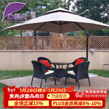 紫叶 户外遮阳伞太阳伞庭院摆摊花园阳台岗亭方形室外罗马伞露台户外 卡其色 加粗款圣保罗3米方形【配420斤水箱】.