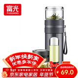 富光玻璃杯 高硼硅泡茶杯子 茶水分离杯 商务办公便携塑玻水杯男女士
