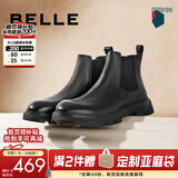 百丽（Belle）切尔西靴男冬季新商场同款增高加绒马丁短靴A0598DD1 黑单里-A0598(筒高11CM) 40 (250mm)