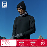 斐乐 斐暖科技斐乐官方男装套头卫衣抗菌运动针织长袖上衣 深黑-BK L