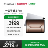 一加平板 2 Pro【国家补贴】13.2英寸平板电脑骁龙8至尊版芯片 8GB+256GB 冰川银 游戏办公学生