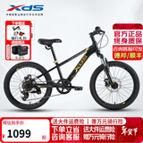 喜德盛青少年自行车童车中国风20/22寸铝架碟刹变速6-10男女孩山地车 20寸黑/镭射金-内走线