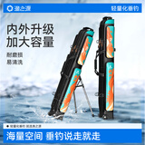 渔之源 渔具包鱼包钓鱼包鱼杆包鱼竿包硬壳带支架鱼具包父亲节礼物 青钓-PVC-1.3米三层带轮带伞兜