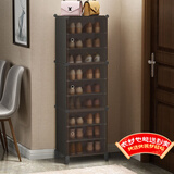 安尔雅 鞋柜门口简易玄关收纳一体柜子超薄宿舍鞋架多层家用 9层暗茶色
