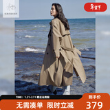 对白（DUIBAI）【杜鹃同款】经典中长款风衣女2026春装新款旷野美拉德宽松外套 浅摩卡 M