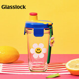 GLASSLOCK&wigglewiggle联名款卡通印花玻璃水杯家用手提新款杯子花朵380ml