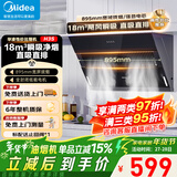 美的（Midea）出品WAHIN吸油烟机侧吸式家用出租厨房脱排抽烟机18立方吸力烟机燃气灶具两件套热水器三件套装 【单烟机】18m³近吸直排油烟机