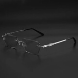 美泰龙防蓝光眼镜无度数防辐射男平光镜女变色切边无框平面镜配近视眼睛 无框+变色防蓝光配近视(0-300度) 常规尺码