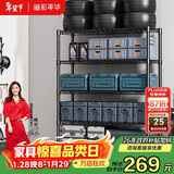 溢彩年华 置物架落地多层仓储货架层架家用阳台储物架厨房收纳架子2805BK