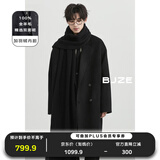 伯爵卓尔高端全羊毛双面呢大衣100%男士2025秋冬季新款中长款通勤男装外套 漆黑（中长款） 【一代-普通鹅绒内胆】 L (175)