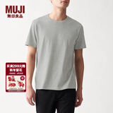 MUJI MUJI 男式 印度棉天竺编织 圆领短袖T恤 ABA01A0S 灰色 XS