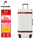 海德（HEAD）行李箱男学生铝框拉杆箱女密码箱旅行箱子 白红色30英寸