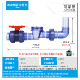 哈蒙德厨房下水道防反水止回阀面盆下水逆止阀洗手池排水管单向阀防倒灌防臭塑料翻板PVC下水管止逆阀50 透明【上盖可打开】横管完整版
