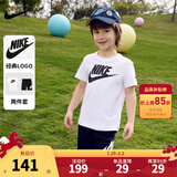 NIKE  3BRAND 耐克男女童纯棉短袖T恤+短裤2件套装夏季新款短袖套装 正黑色 130 /64 【建议身高116-122cm】
