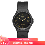 卡西欧（CASIO） 男女手表 学生运动简约石英中性小黑表 百搭休闲时尚小表盘 MW-59-1E 34mm日历款
