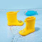 B.Duck小黄鸭童鞋儿童四季雨靴男童女童宝宝束脚筒靴雨鞋5911黄色22