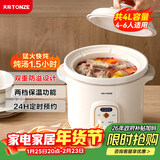 天际（TONZE）电炖锅 煮粥锅 煲汤锅炖汤锅 婴儿电炖盅 熬粥养生锅 快速焖炖 直炖白瓷胆  DGD40K22GC 4升