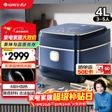 大松格力【董姐同款】铸铁电饭煲真0涂层电饭锅4-5-6人 黑金赤焰釜铁锅家用压力电饭煲4L IH加热 4015C