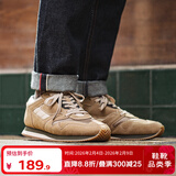 马登男鞋 复古英训鞋低帮轻便休闲鞋反绒皮百搭网面透气运动潮鞋男 浅棕色   42