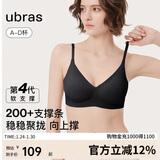 ubras虞书欣同款夹心软支撑光面细肩带文胸女士内衣女背勾款黑色S