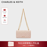 CHARLES&KEITH质感菱格链条小方钱包女包包女包生日礼物新年礼物CK6-10680924 Light Pink浅粉色 XS