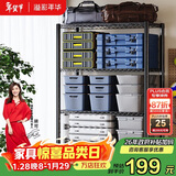 溢彩年华置物架落地货架多功能杂物架多层厨房储物架【层高可调90cm】2397