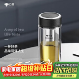 万象（WANXIANG）双层玻璃杯送男友便携茶水杯V17L商务办公大容量360ML带滤网水杯